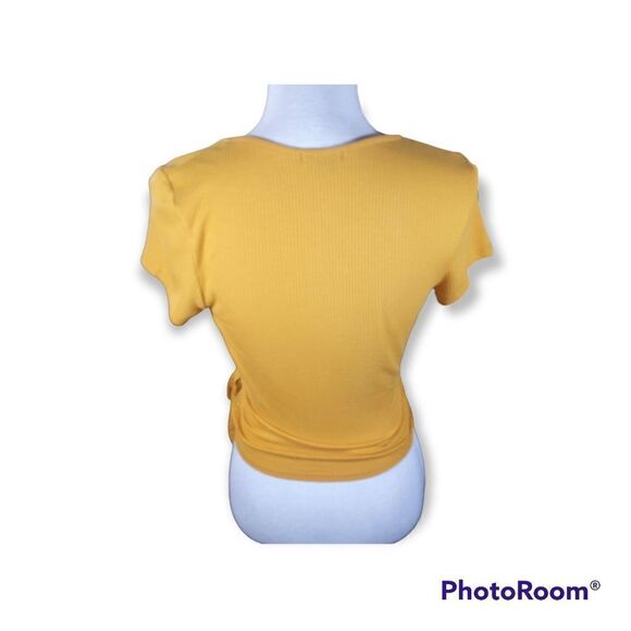 WILD FABLE MUSTARD YELLOW FAUX WRAP TOP SZ.S EUC - Picture 4 of 6
